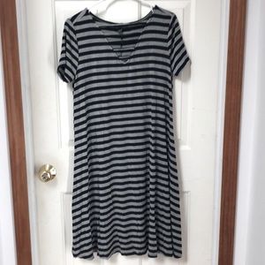 Lane Bryant black and gray striped dress